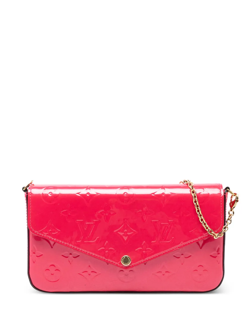 Pre-owned Louis Vuitton 2016 Monogram Vernis Pochette Felicie Crossbody Bag In Pink