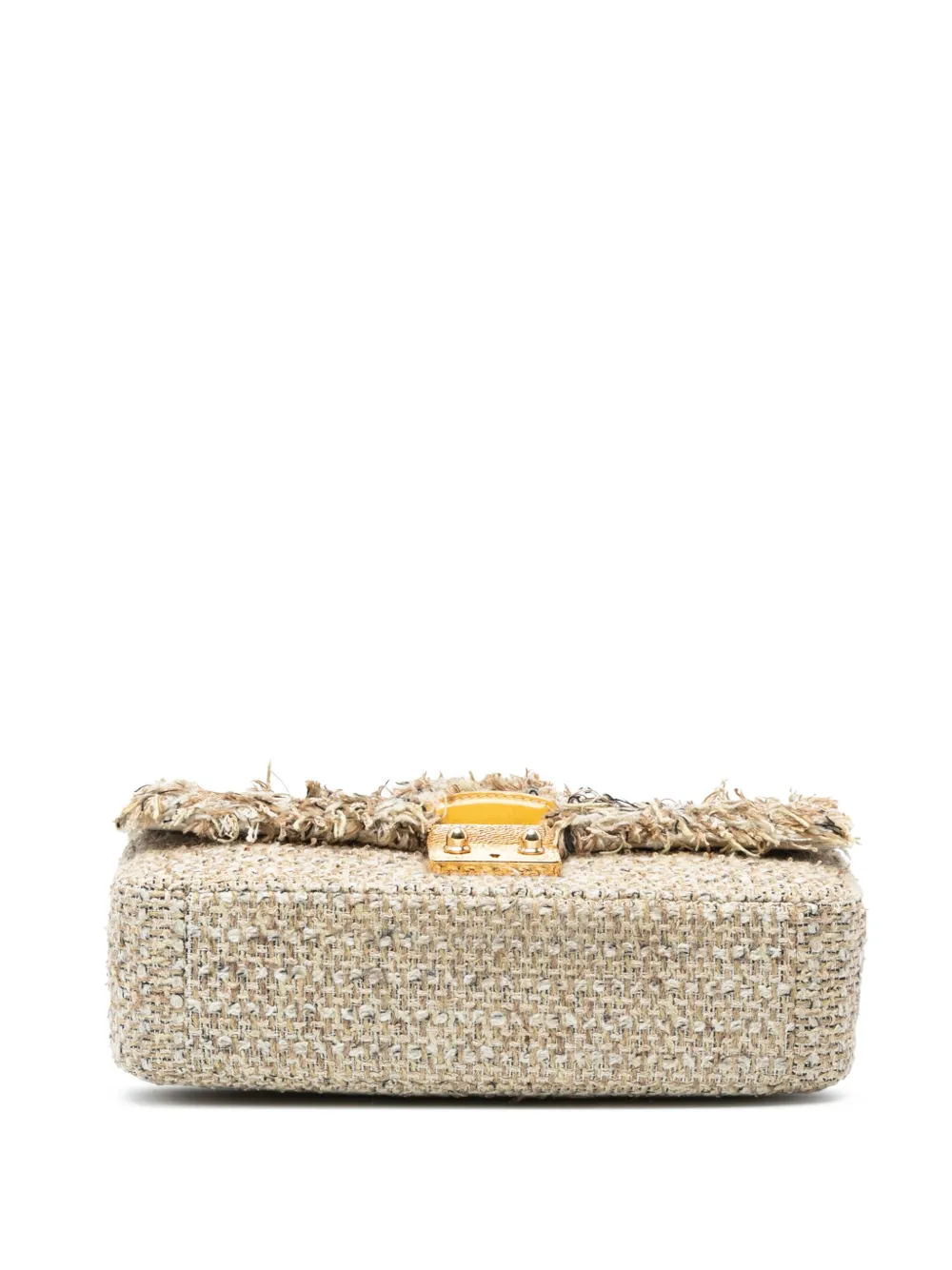 Pre-owned Dior 2012 New Rock Tweed And Rhinestones Chain Shoulder Bag In Brown