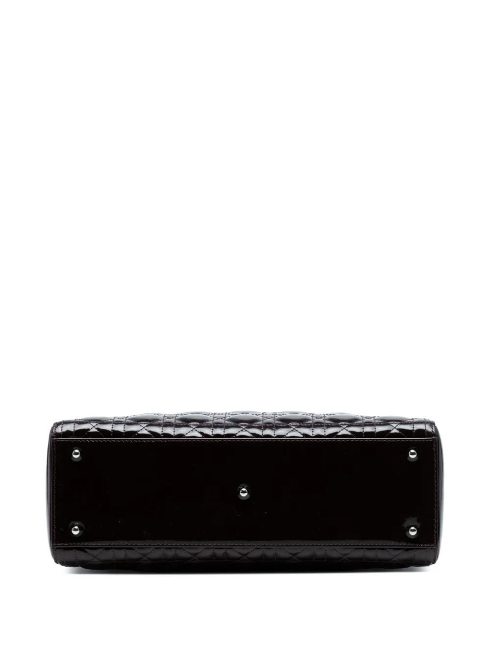 DIOR Pre-owned 2010 Large Patent Cannage Lady Satchel In Purple