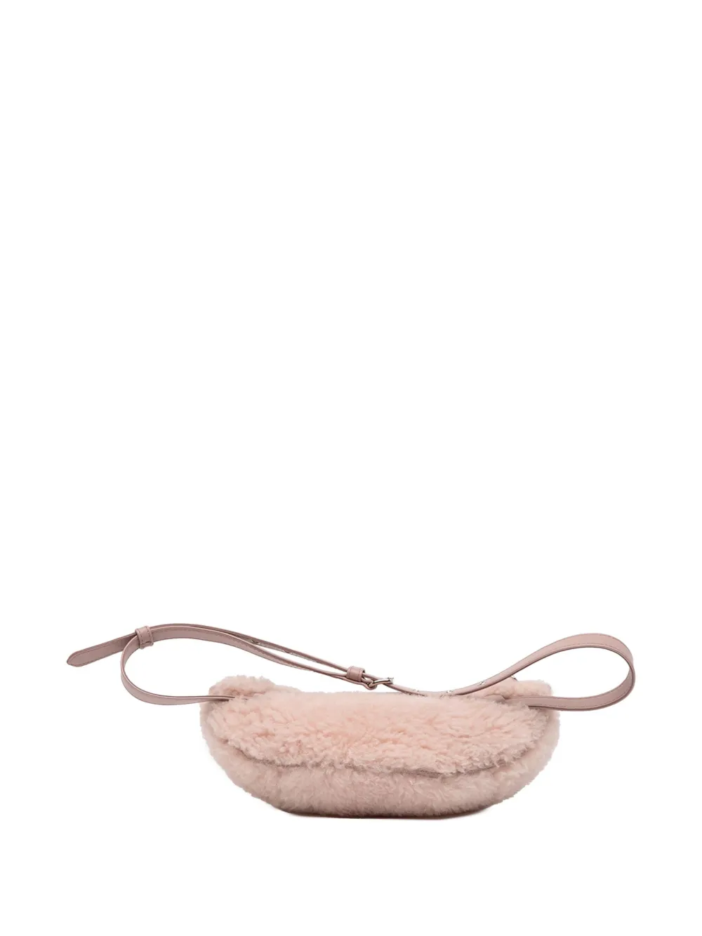 MIU MIU Pre-owned 2010-2025 Shearling Convertible Belt Bag In Pink