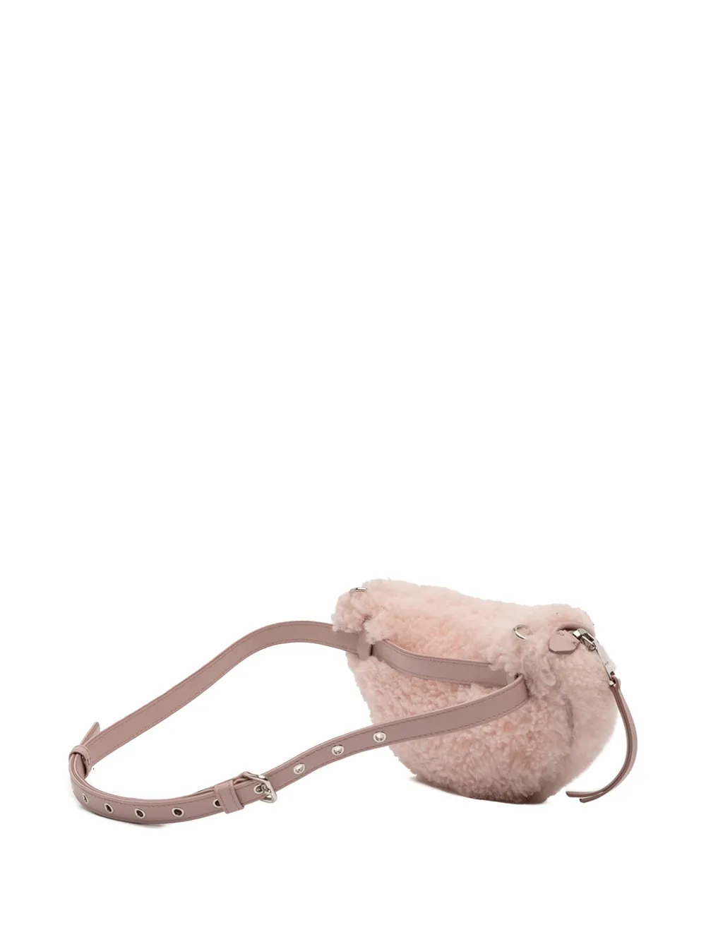 MIU MIU Pre-owned 2010-2025 Shearling Convertible Belt Bag In Pink