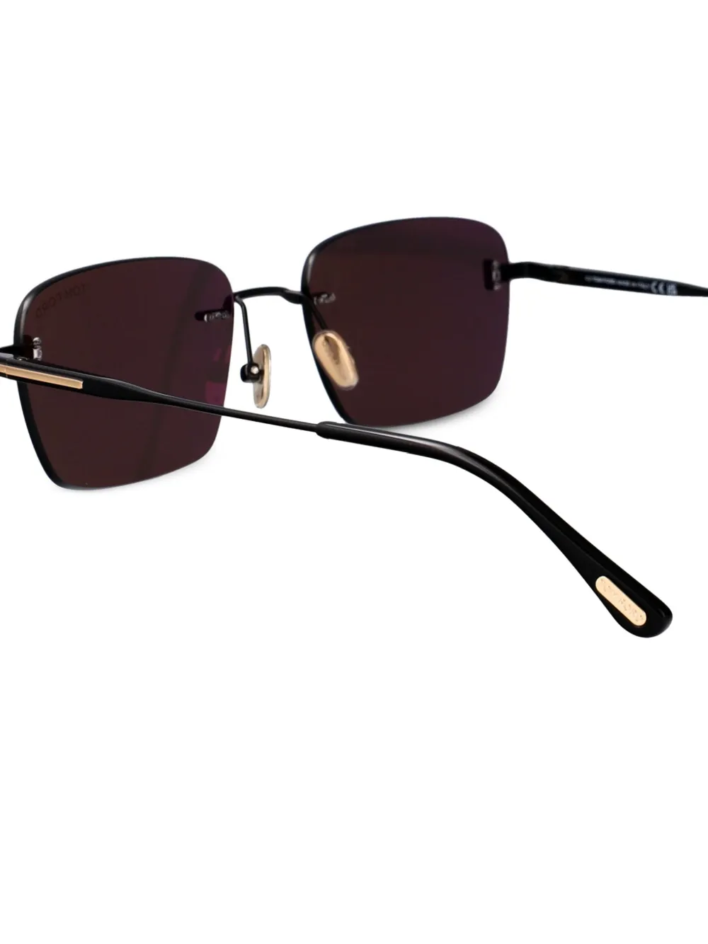 TOM FORD Eyewear Jake zonnebril met rechthoekig montuur Zwart