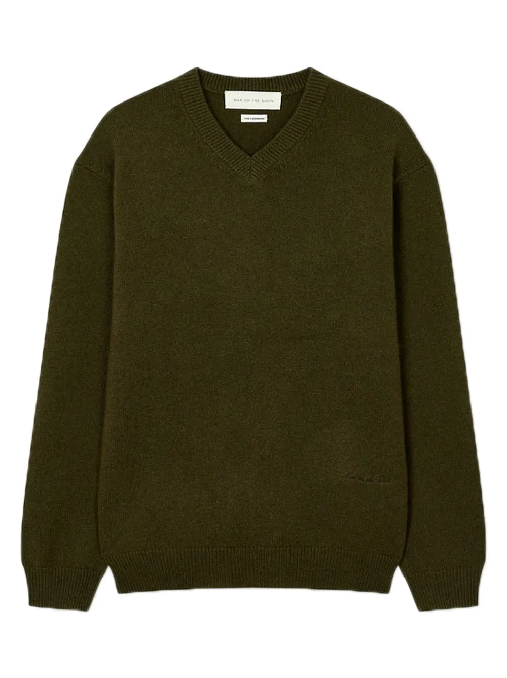 Man On The Boon. V-neck sweater | Green | Image 1