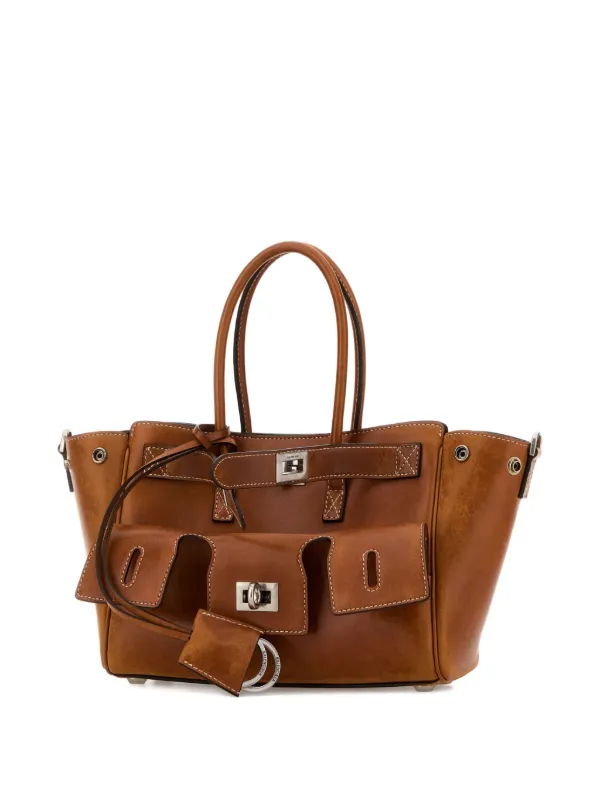 Balenciaga ブラウンレザー ハンドバッグ Balenciaga Mini All Bel Air Tote Bag | Brown | FARFETCH