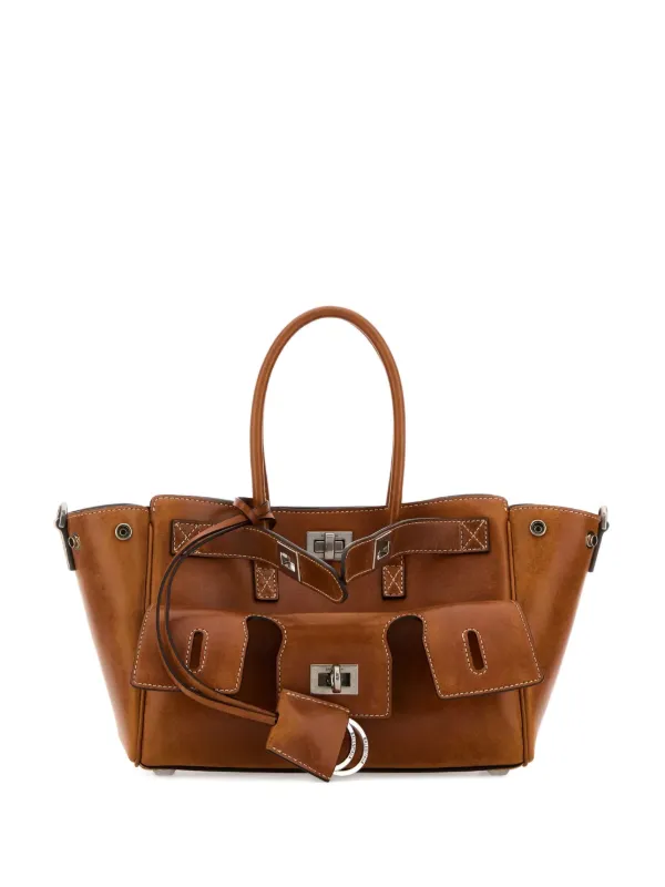 Balenciaga ブラウンレザー ハンドバッグ Balenciaga Mini All Bel Air Tote Bag | Brown | FARFETCH