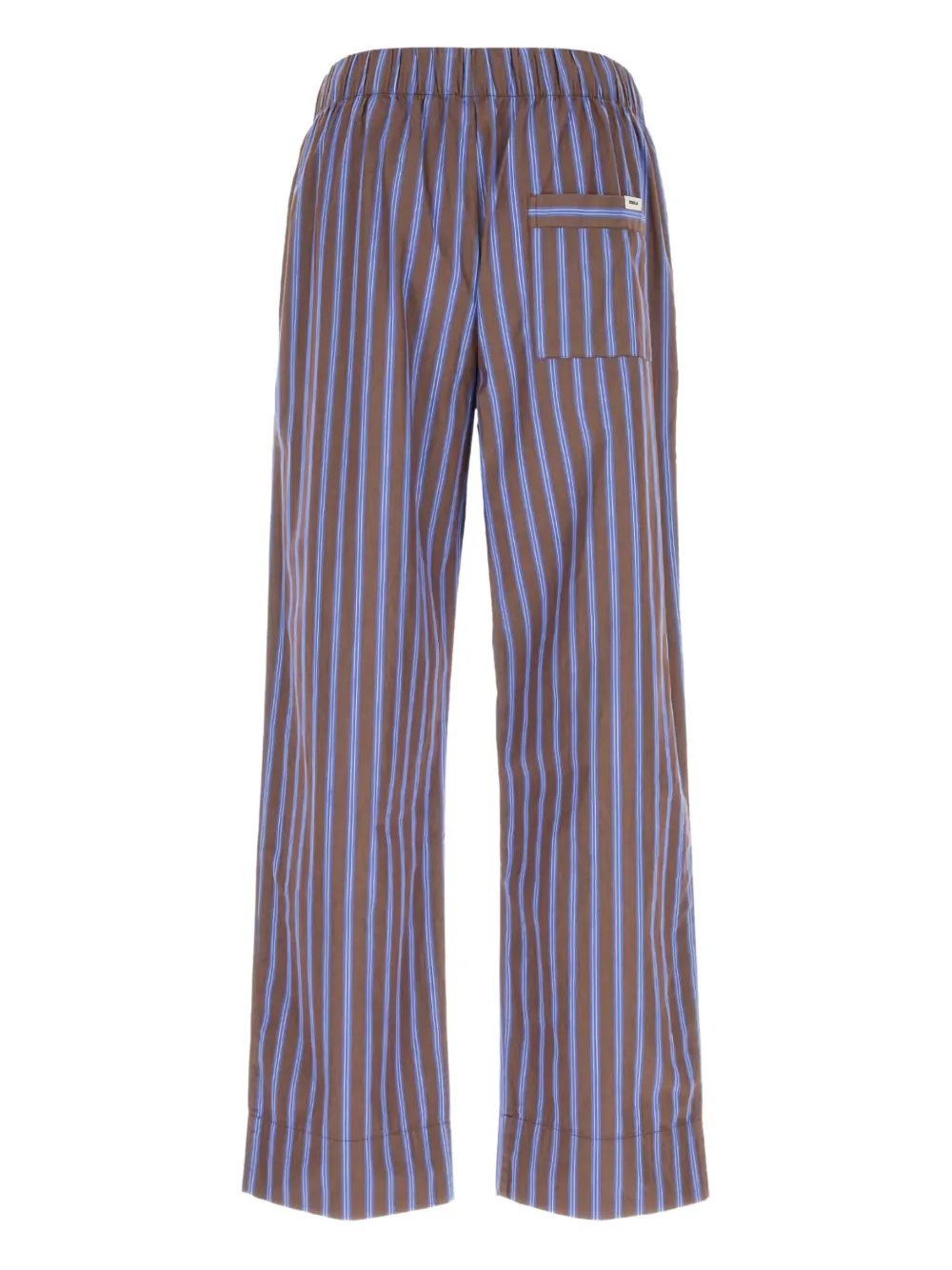 Tekla Striped Poplin Pyjama Pants In Brown