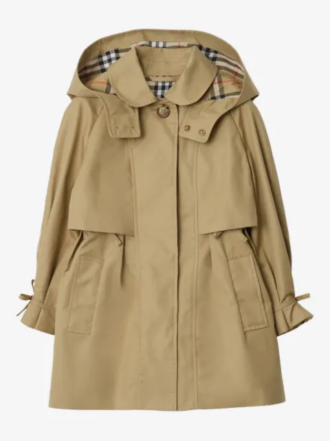 Burberry Kids gabardina de algodón con capucha
