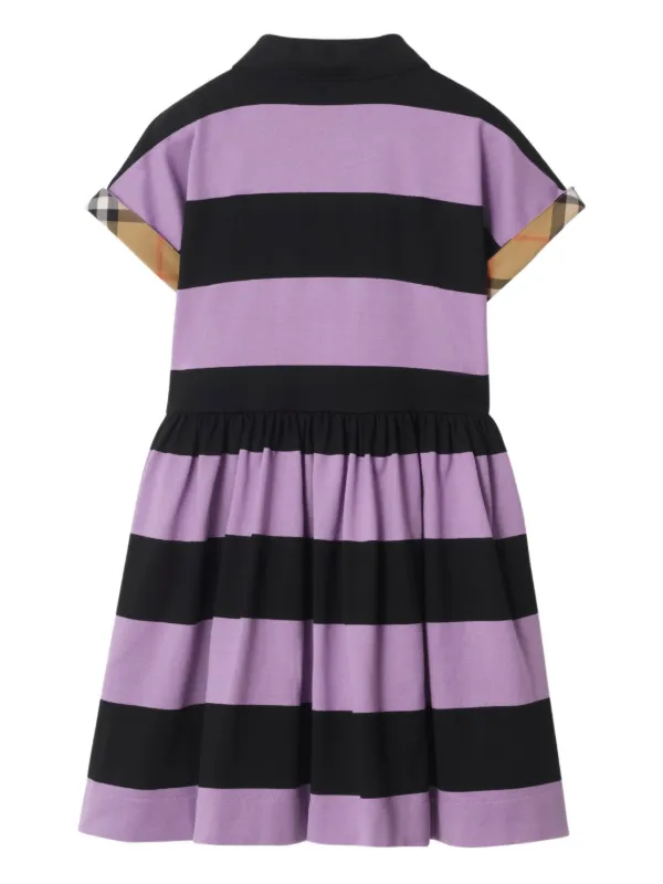 Burberry Childrens Check Trim Striped Cotton Shirt Dress , Size: 12Y Burberry Childrens Check Trim Striped Cotton Shirt Dress , Size: 12Y