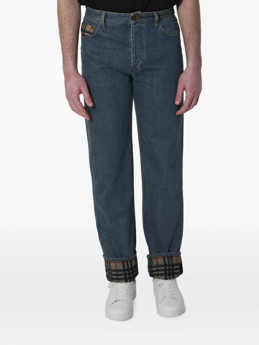 Burberry Jeans dritti con risvolto - Blu