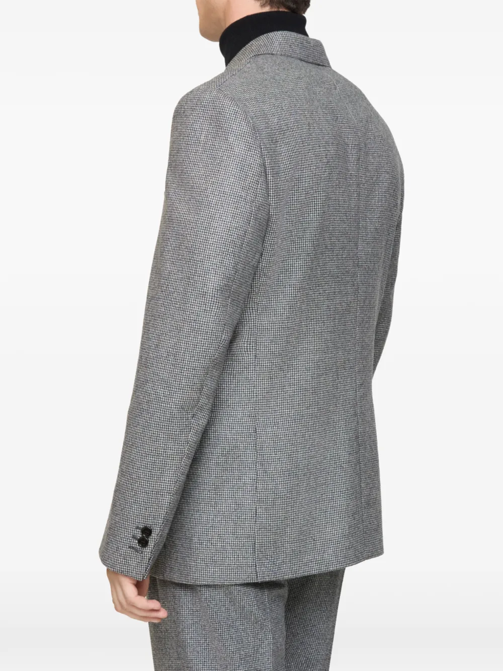  Burberry Puppytooth Check Double-breasted Jacket - Grey 