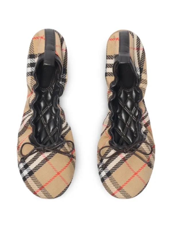 Burberry Fawn チェック フラットシューズ | ニュートラル | FARFETCH JP