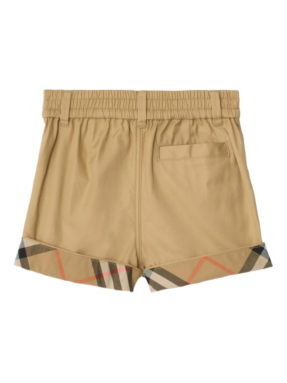 Burberry Kids Geruite katoenen shorts met opgerolde pijpen - Beige