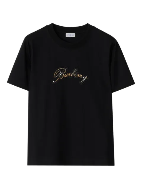 Burberry T-shirt i bomuld med logo i kursiv