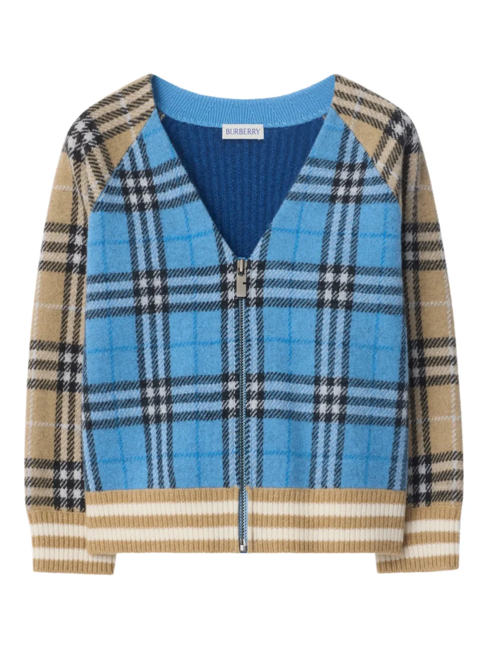 Burberry Kids Cardigan con zip - Blu