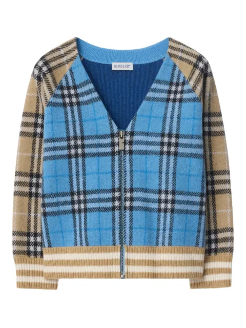 Burberry Kids cárdigan con motivo Check