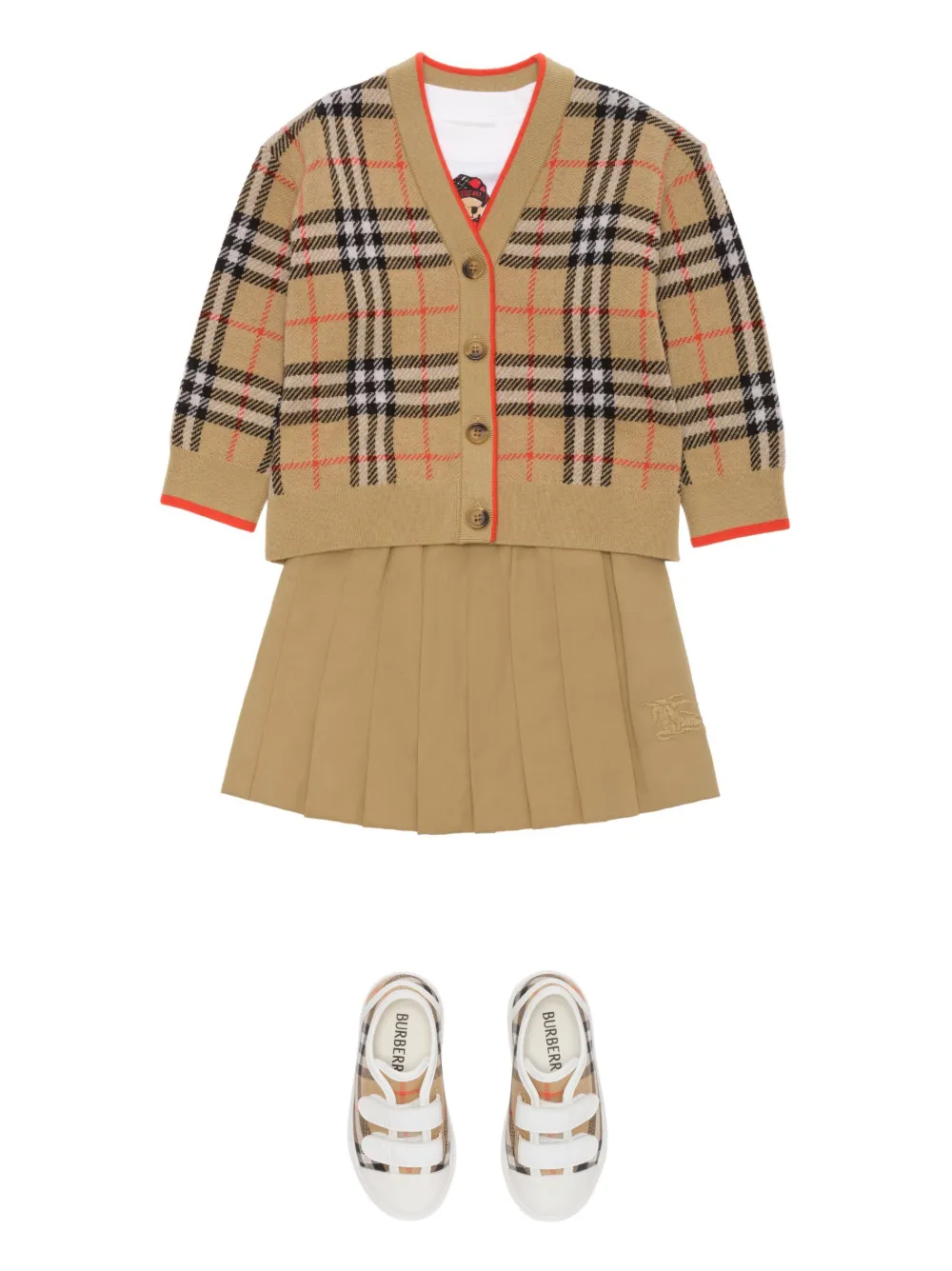 Burberry Kids Vest met V-hals Beige
