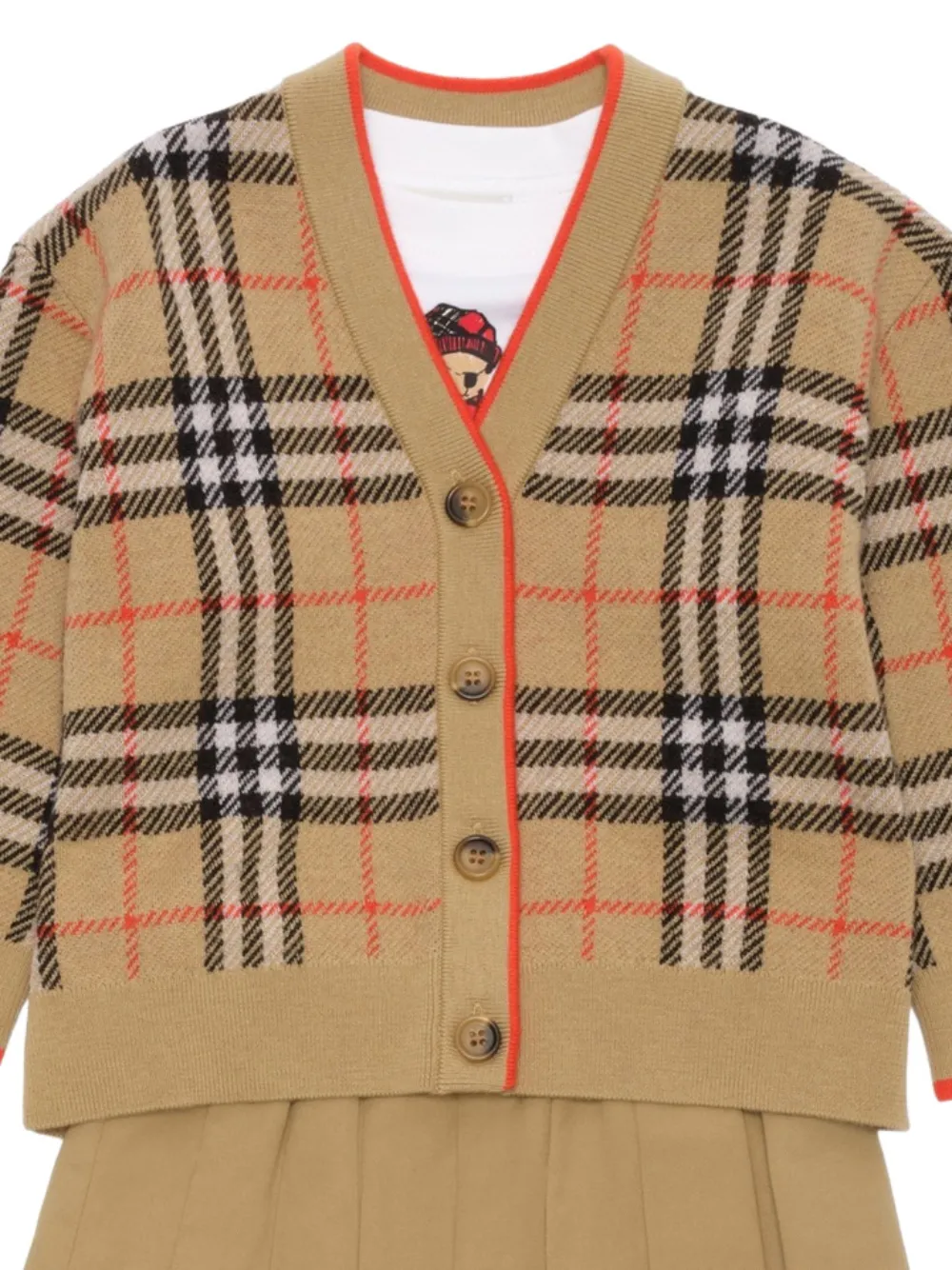 Burberry Kids Vest met V-hals Beige
