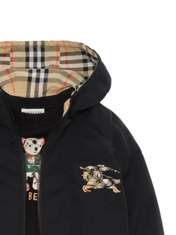 Burberry Kids Reversible Check Hooded Jacket | Neutrals | FARFETCH