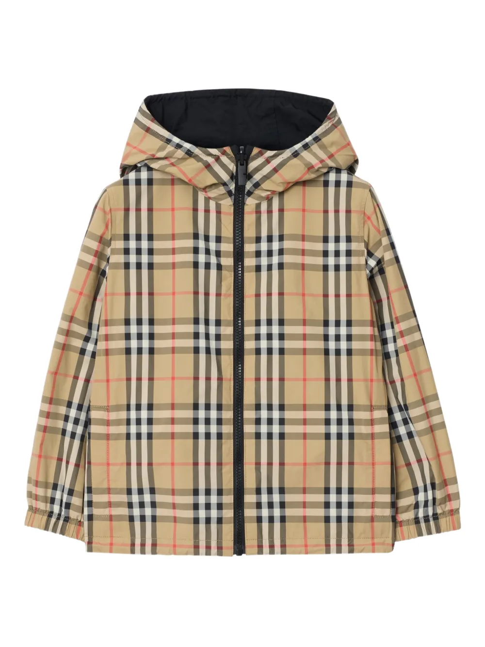 Burberry Kids reversible check-pattern hooded jacket | Neutrals | Image 1