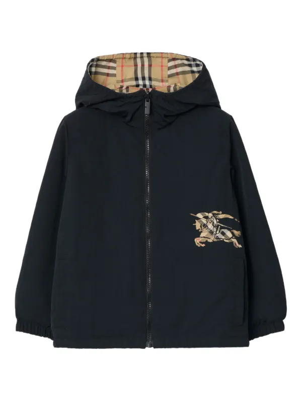 Burberry Kids Reversible check-pattern Hooded Jacket | Neutrals