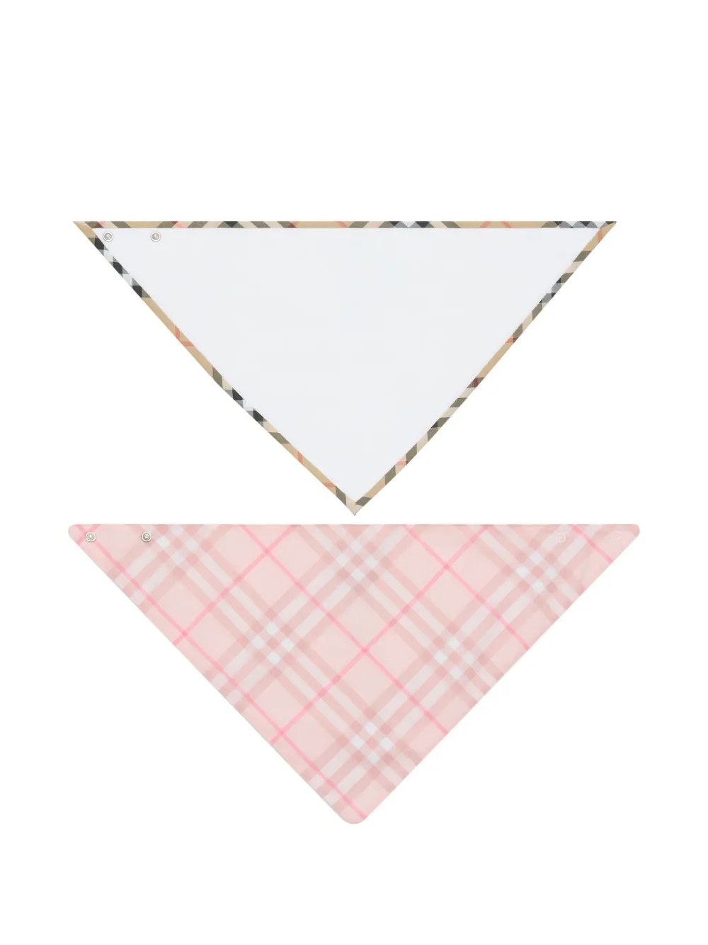 Burberry Kids check cotton two-piece bib set - Bianco