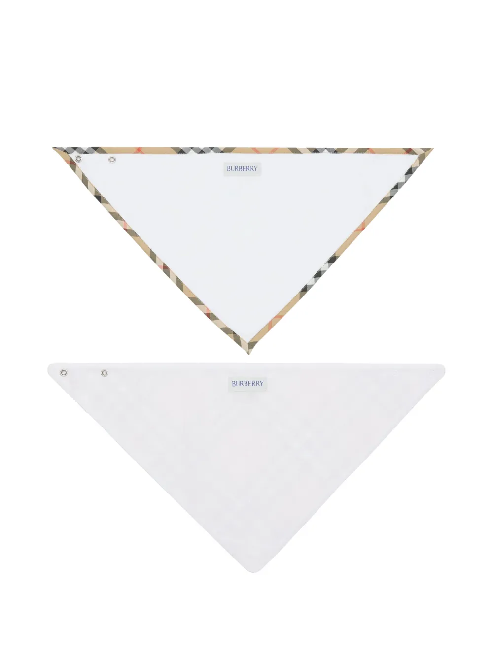 Burberry Kids Geruite romper en muts aet van katoen - Wit