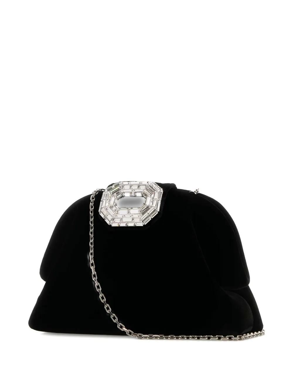 Amina Muaddi Camelia fluwelen clutch Zwart