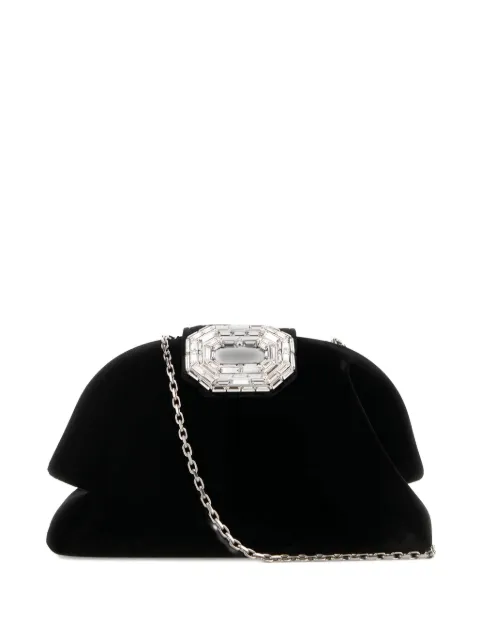 Amina Muaddi Camelia Clutch aus Samt