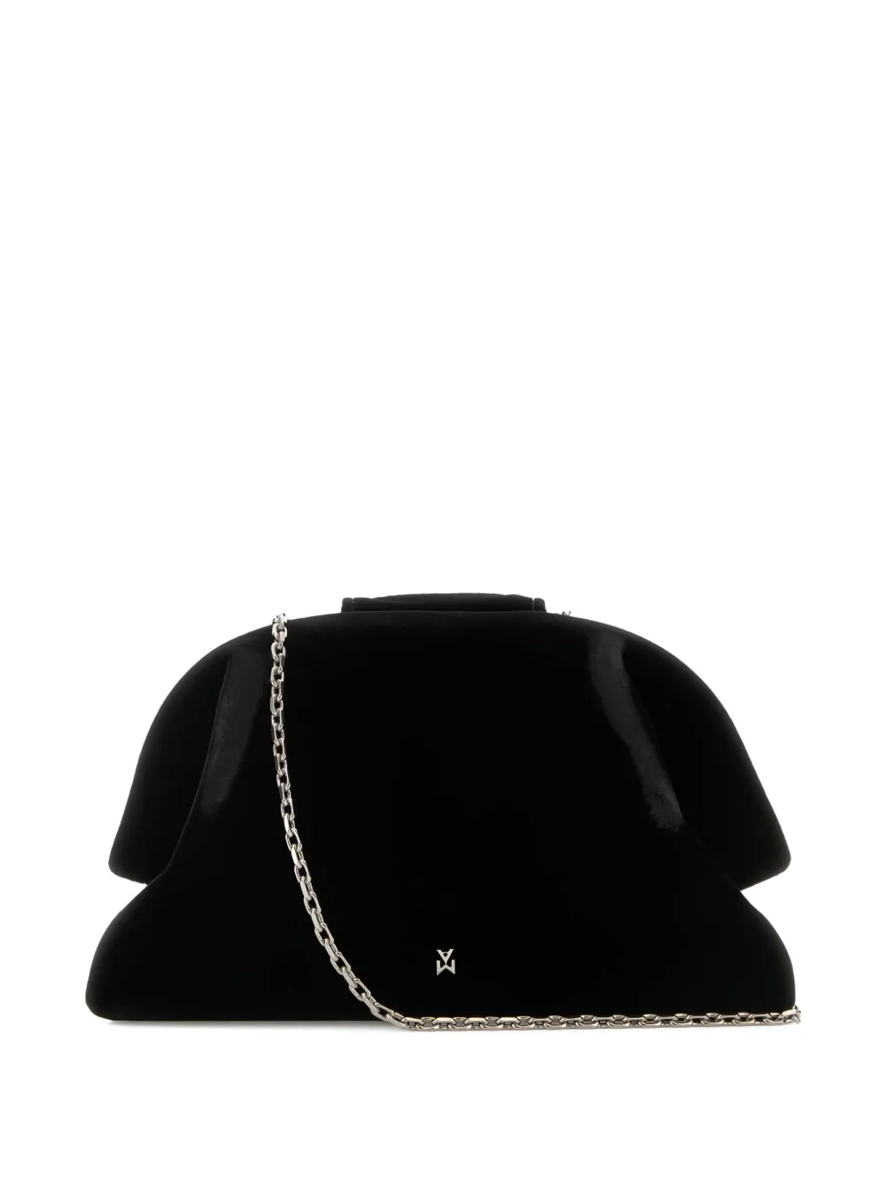 Amina Muaddi Camelia fluwelen clutch - Zwart