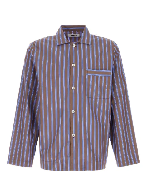 TEKLA striped poplin pyjama shirt