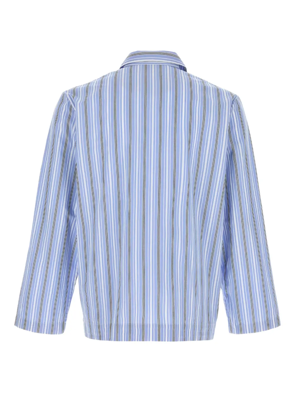 TEKLA Gestreept popeline overhemd met borduurwerk - Blauw