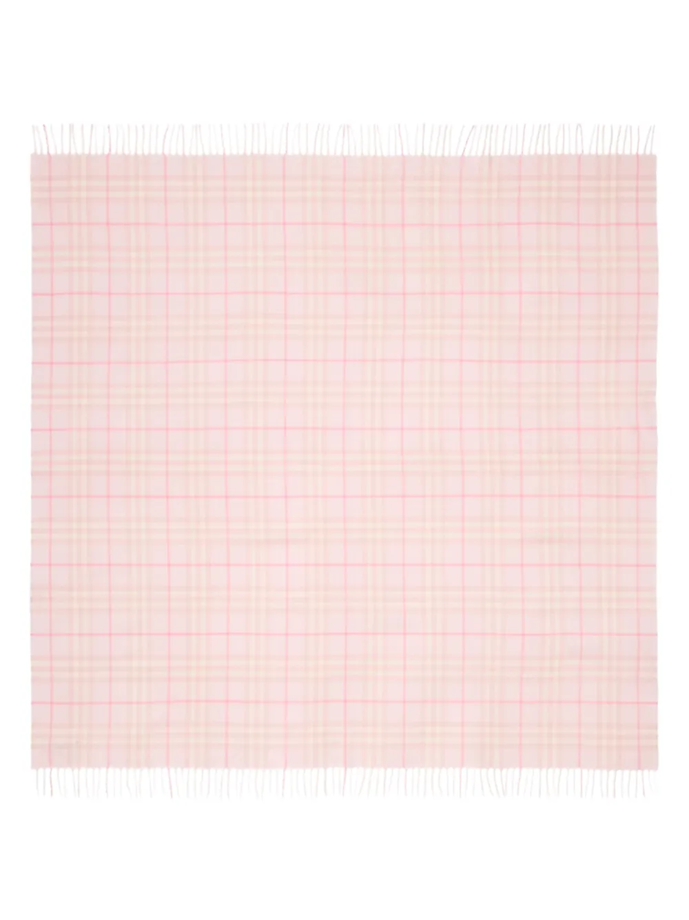 Burberry Kids checked fringed blanket - Rosa