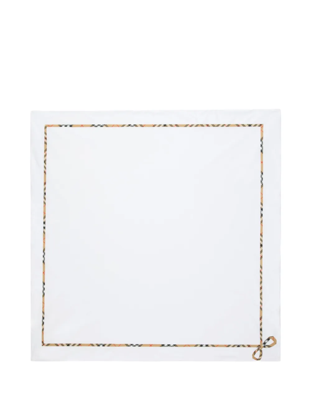 Burberry Kids checked-trim cotton blanket - Bianco