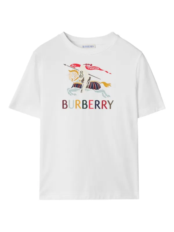 Burberry Kids Camiseta De Algodão Com Estampa EKD | Branco