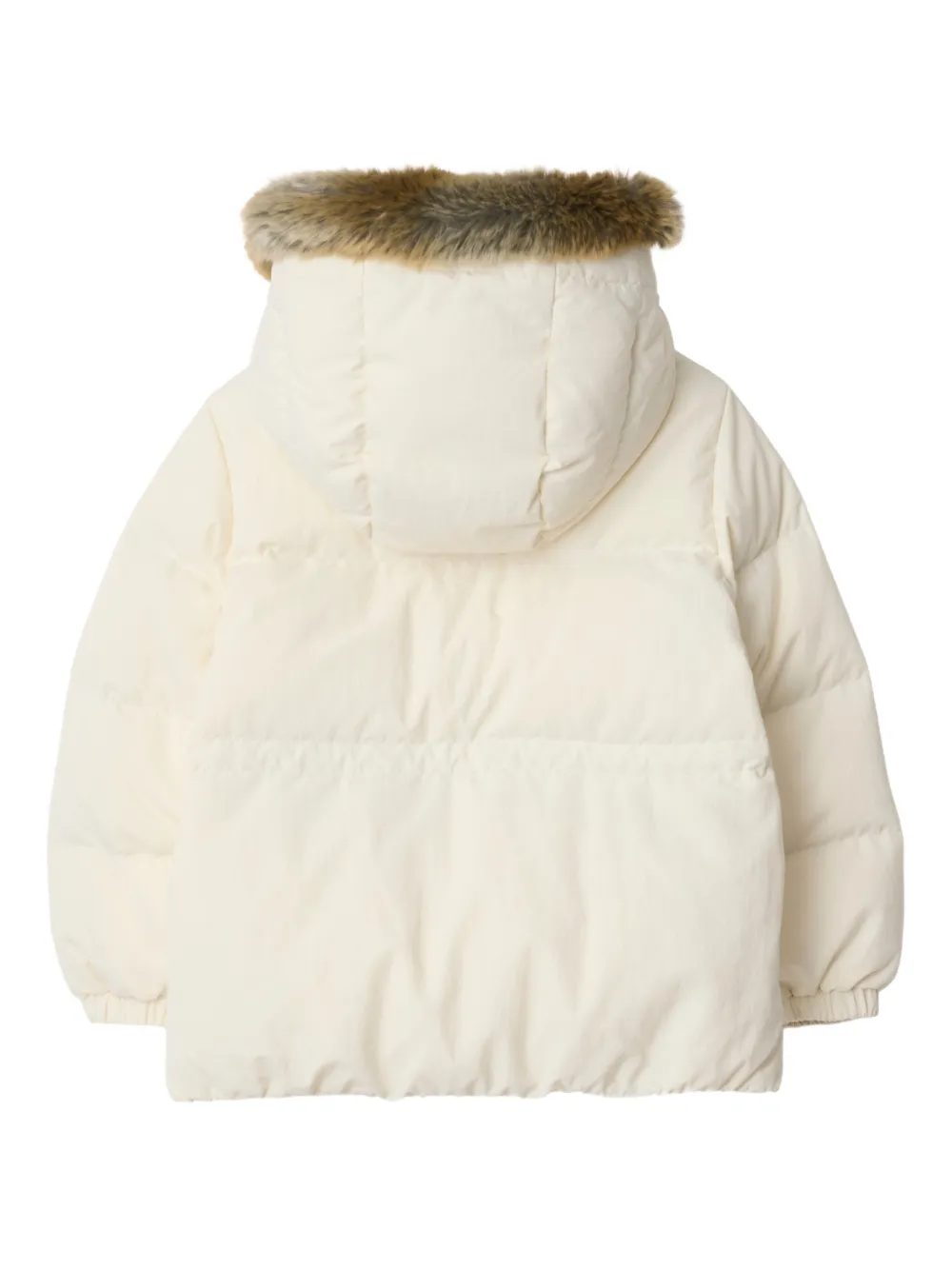 Burberry Kids Jas met imitatiebont Beige