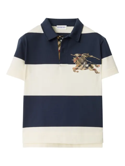 Burberry Kids EKD-appliqué striped polo shirt