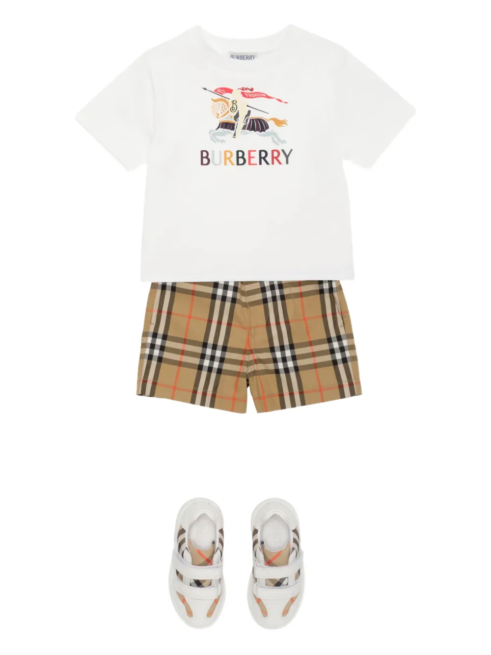 Burberry Kids Equestrian Knight-print T-shirt - Bianco