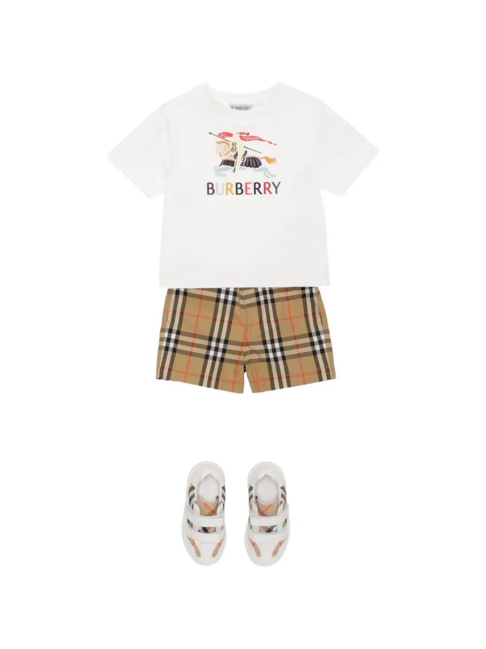 Burberry Kids Equestrian Knight-print T-shirt - Bianco