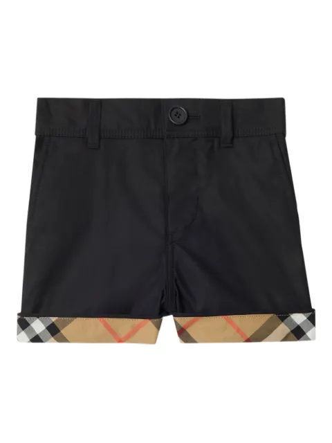 Burberry Kids check turn-up cotton shorts