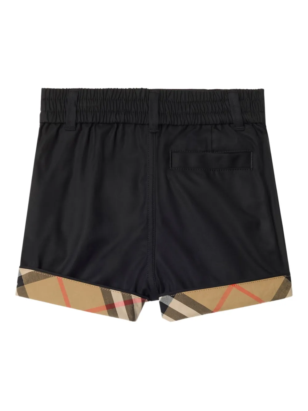 Burberry Kids Geruite katoenen shorts met opgerolde pijpen - Zwart