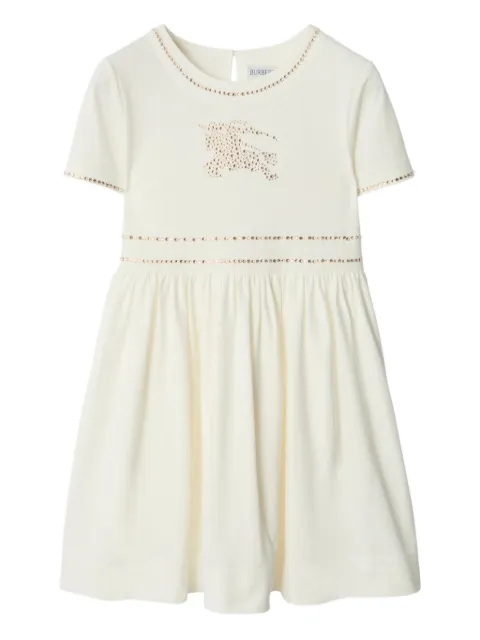Burberry Kids vestido fruncido con cristales