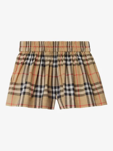 Burberry Kids check elasticated shorts