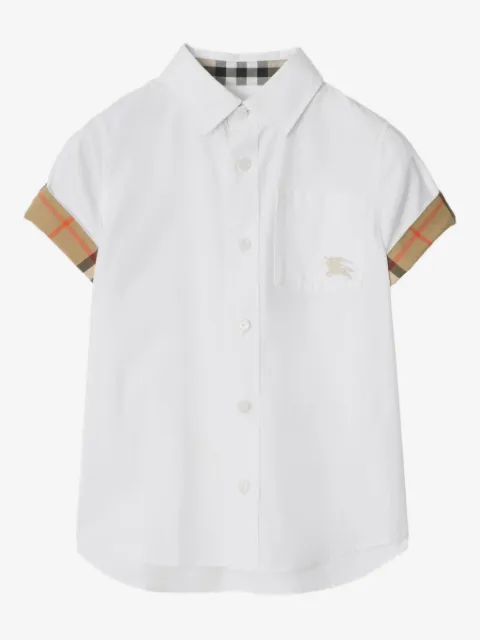 Burberry Kids Check-trim short-sleeve shirt