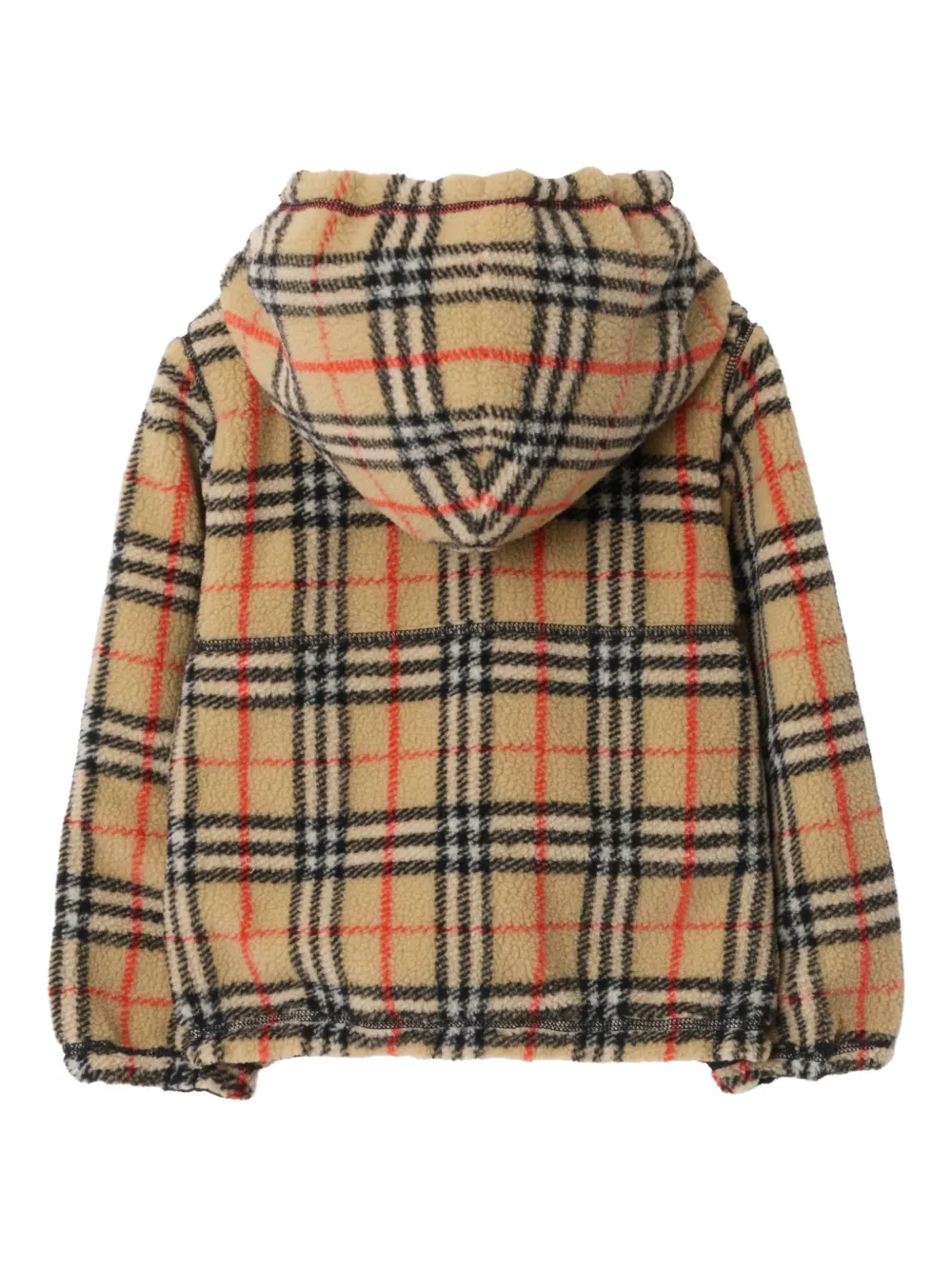 reversible check hooded jacket