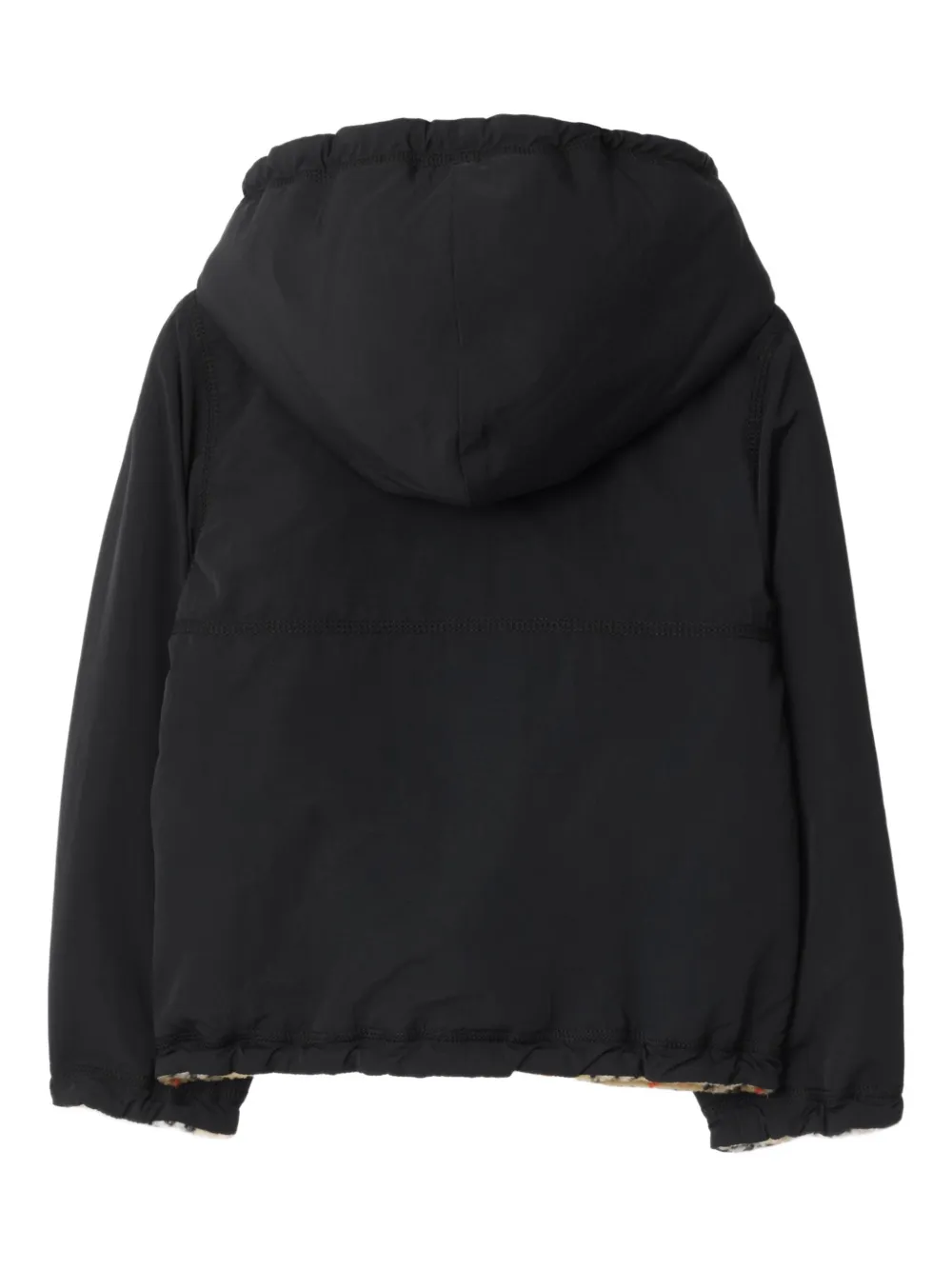 Burberry Kids Omkeerbaar geruit jack met capuchon Zwart