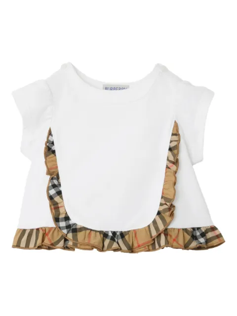 Burberry Kids T-shirt med flæser