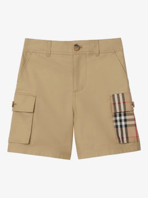 Burberry Kids short cargo à carreaux