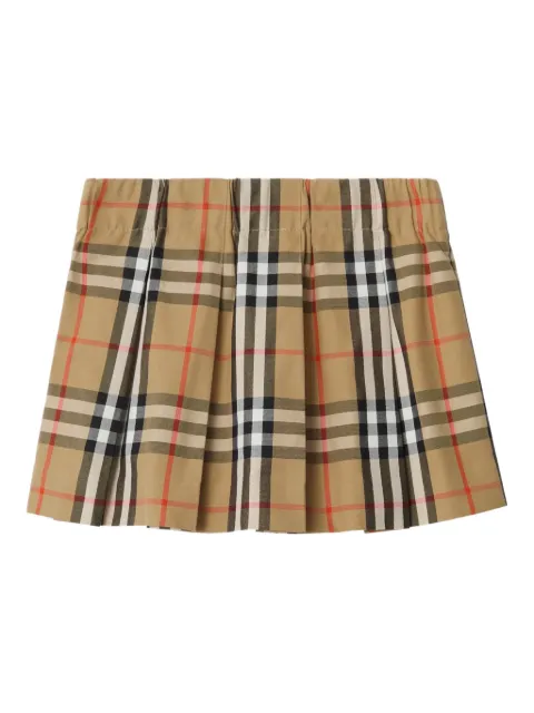 Burberry Kids falda con pliegues y motivo de cuadros