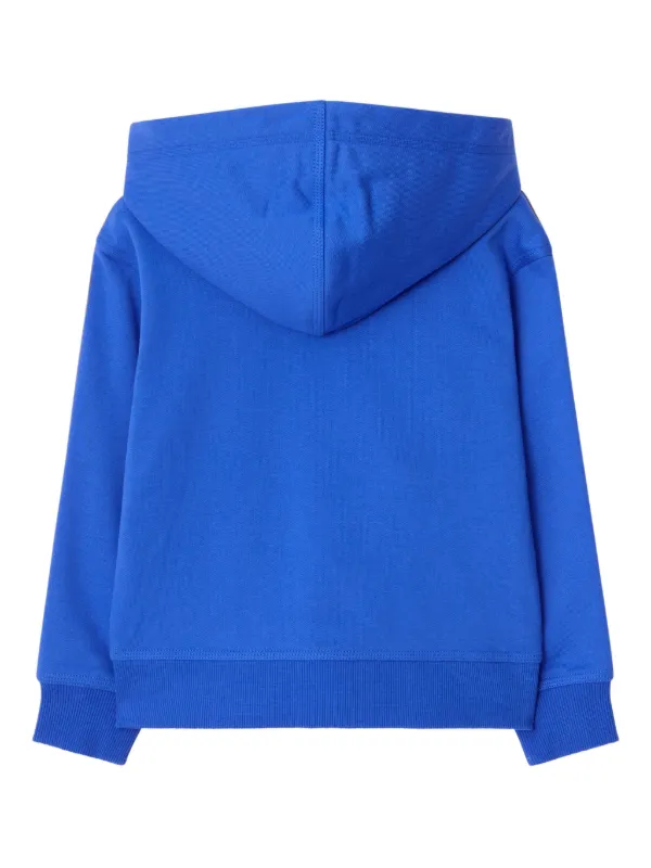 Burberry Kids check-trim zip-up Hoodie | Blue | FARFETCH