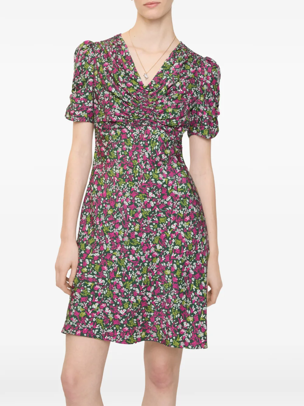 Burberry Ditsy zijden mini-jurk met bloemenprint Zwart